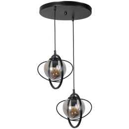 Φωτιστικό Οροφής Nepal 846STL1693 Φ30x70cm 2xE27 40W Black Opviq