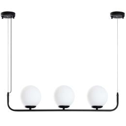 Φωτιστικό Οροφής - Ράγα Faruk 942FLG2526 76x15x110cm 3xE14 40W Black Opviq