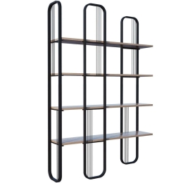 Βιβλιοθήκη Sierra 491CRT1311 124x26x182cm Pine-Black