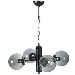 Φωτιστικό Οροφής Bankok 846STL5183 Φ45x70cm 4xE27 40W Black Opviq
