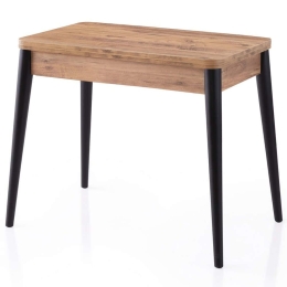 Τραπέζι Επεκτεινόμενο Dolunay 974NMB2207 100/120x60x75cm Pine-Black Μοριοσανίδα, Μέταλλο