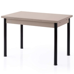 Τραπέζι Επεκτεινόμενο Polo 974NMB2220 110/170x70x75cm Light Mocha-Black Μοριοσανίδα, Μέταλλο