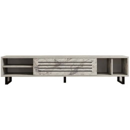Έπιπλο Τηλεόρασης Safir 835PUQ6404 160x40x35cm Marble Effect White
