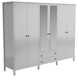 Ντουλάπα Εξάφυλλη 787CDL1301 240x54x195cm White Εξάφυλλη