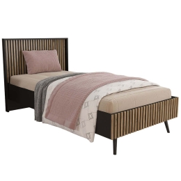 Κρεβάτι 787CDL1407 99x195x95cm Pine-Black Μονό