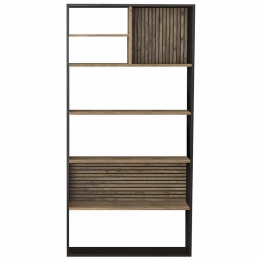 Βιβλιοθήκη 787CDL1509 90x25x180cm Pine-Black