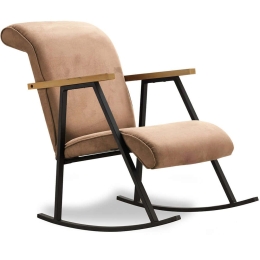 Πολυθρόνα Κουνιστή Yoka 859FTN1756 64x86x96cm Light Brown
