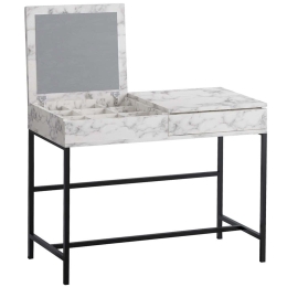 Τουαλέτα Με Καθρέπτη Linda 793ELG4106 100x75x45cm Marble Effect White-Black