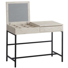 Τουαλέτα Με Καθρέπτη Linda 793ELG4107 100x75x45cm Travertine Beige-Black