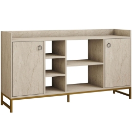 Μπουφές Vuslat 835PUQ3408 160x40x85cm Travertine Beige Μοριοσανίδα, Μέταλλο