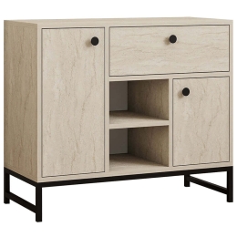 Μπουφές Inci 835PUQ3410 90x40x75cm Travertine Beige Μοριοσανίδα, Μέταλλο
