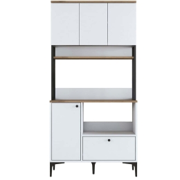 Ντουλάπι Κουζίνας 893RAN4960 90x40x184,2cm White-Oak Μοριοσανίδα, Μελαμίνη