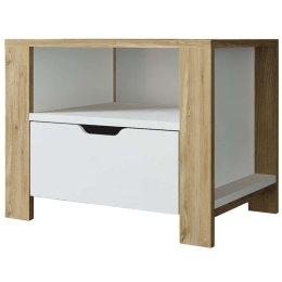 Κομοδίνο Nisan 350MWD1203 60x45x42cm Oak-White