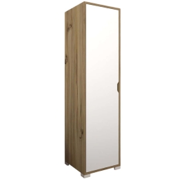Ντουλάπα Μονόφυλλη 350MWD1122 40x45x183cm Light Walnut-White Μονόφυλλη