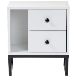 Κομοδίνο Glimmer 241NRD1414 45,2x29,5x50cm White-Black