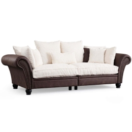 Καναπές Τριθέσιος Lawrence 560ARE1561 275x110x76cm Brown-White