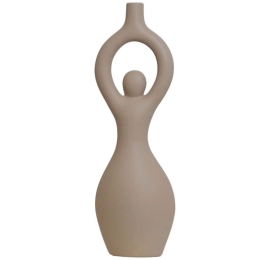 Βάζο Lossin 230TRV1322 14,5x10x43cm Beige Aberto Design Κεραμικό