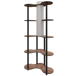 Φωτιστικό Δαπέδου Με Ραφάκια 666PTR1116 65x35x150cm 1xE27 40W Walnut Opviq