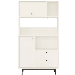 Ντουλάπι Κουζίνας 956LCS3553 88x35,5x161,2cm White Μοριοσανίδα, Μέταλλο