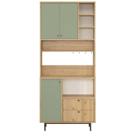 Ντουλάπι Κουζίνας 956LCS3584 88x35,5x205cm Oak-Green Μοριοσανίδα, Μέταλλο