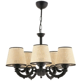 Φωτιστικό Οροφής Fiona Coral 390FLH2292 55x65cm 5xE27 40W Black-Cream Opviq