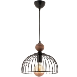 Φωτιστικό Οροφής Dorris Wood 390FLH2308 Φ30x60cm 1xE27 40W Black-Brown Opviq