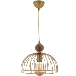 Φωτιστικό Οροφής Dorris Wood 390FLH2309 Φ30x60cm 1xE27 40W Gold-Brown Opviq