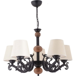 Φωτιστικό Οροφής Fiona Wood 390FLH2313 55x65cm 5xE27 40W Black-White Opviq