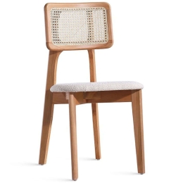 Καρέκλα Albina Teddy 117FRF1302 45x46x81cm Natural-Cream Ξύλο,Ύφασμα