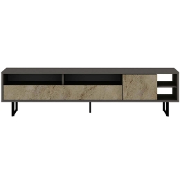Έπιπλο Τηλεόρασης Luga 382NRC2516 180x29,8x44,7cm Grey-Travertine Beige