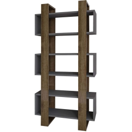 Βιβλιοθήκη Milano 382NRC1311 80x28,6x160cm Walnut-Anthracite