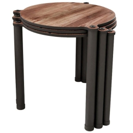 Ζιγκόν Lavia (Σετ 3Τμχ) 282PTR1530 34x34x40cm Walnut-Black
