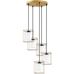 Φωτιστικό Οροφής Swank 521SHN3468 53x53x113cm 5xE27 40W Gold Opviq