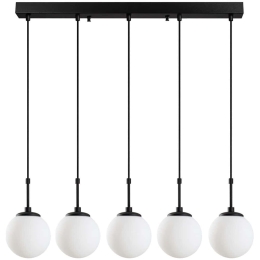 Φωτιστικό Οροφής - Ράγα Orbital 521SHN3485 80x15x115cm 5xE14 40W Black Opviq