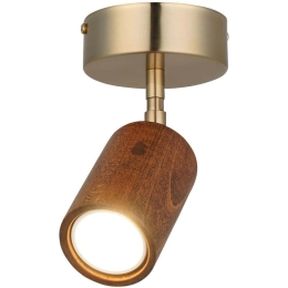 Φωτιστικό Οροφής - Σποτ Legno 341LCA1118 10x18cm 1xGU10 7W Brown-Gold Opviq