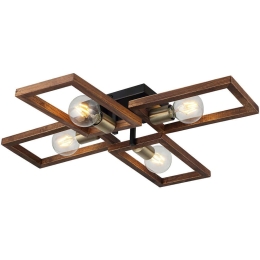 Φωτιστικό Οροφής - Πλαφονιέρα Era 341LCA1122 70x11cm 4xE27 40W Brown Opviq