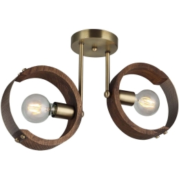 Φωτιστικό Οροφής - Πλαφονιέρα Manya 341LCA1134 55x29cm 2xE27 40W Brown-Gold Opviq