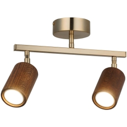 Φωτιστικό Οροφής - Σποτ Legno 341LCA1139 30x23cm 2xGU10 7W Brown-Gold Opviq