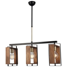 Φωτιστικό Οροφής - Ράγα Karo 341LCA1161 82x92cm 3xE27 40W Brown-Black Opviq