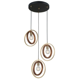 Φωτιστικό Οροφής Feno 341LCA1173 55x180cm 3xE27 40W Brown-Gold Opviq