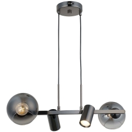 Φωτιστικό Οροφής - Ράγα Zerde 341LCA1228 64x110cm 2xE27 40W/2xGU10 5W Silver Opviq