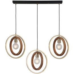 Φωτιστικό Οροφής - Ράγα Feno 341LCA1241 85x180cm 3xE27 40W Brown-Gold Opviq