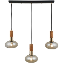 Φωτιστικό Οροφής - Ράγα Hena 341LCA1243 80x176cm 3xE27 40W Brown-Gold Opviq