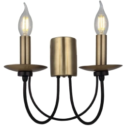 Φωτιστικό Τοίχου - Απλίκα Dofa 341LCA1610 28x24cm 2xE14 40W Black-Gold Opviq