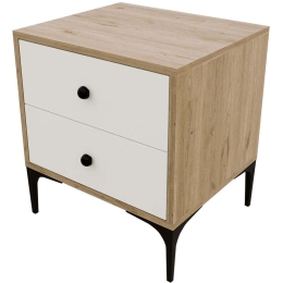 Κομοδίνο Agata 389MZA1728 52x45x56,1cm Oak-White