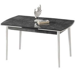 Τραπέζι Επεκτεινόμενο Toskana 107BCK1510 132/170x76,5x79cm Stone Effect Anthracite-White Μοριοσανίδα,Ξύλο
