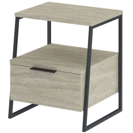 Κομοδίνο Pal 855DTE5189 45x40x50cm Travertine Beige-Black