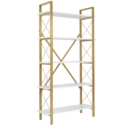 Ραφιέρα Δαπέδου Elysian 241NRD1335 90x33,5x180cm White-Gold