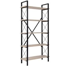 Ραφιέρα Δαπέδου Elysian 241NRD1336 90x33,5x180cm Travertine Beige-Black
