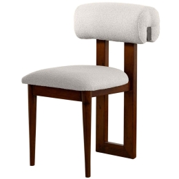 Καρέκλα Natura (Σετ 2Τμχ) 502WDC1203 47x52x80cm Walnut-White Ξύλο,Ύφασμα